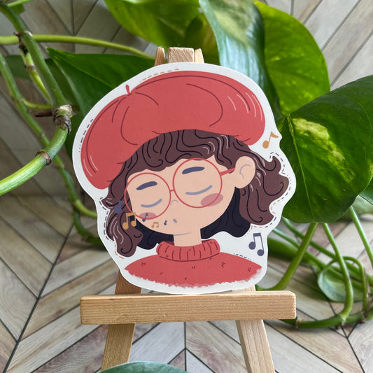 Whistling Girl Sticker