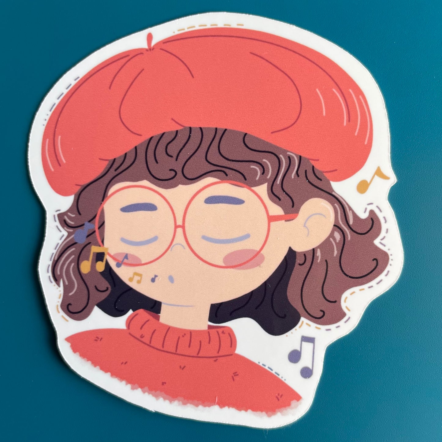 Whistling Girl Sticker