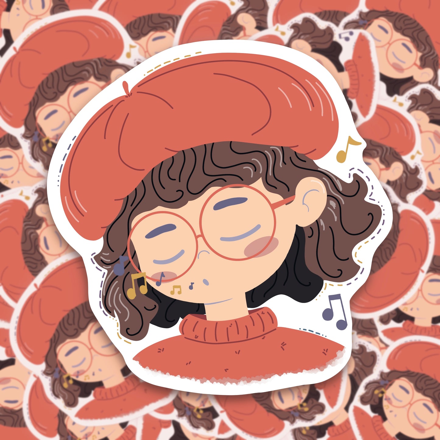 Whistling Girl Sticker