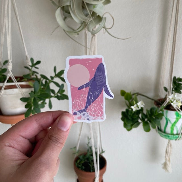 Jumping Sky Whale Sticker